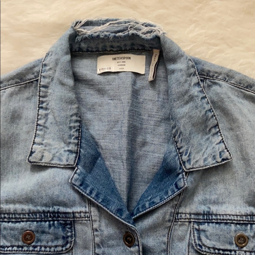 One Teaspoon Button Down Distressed Chambray Top - image 6